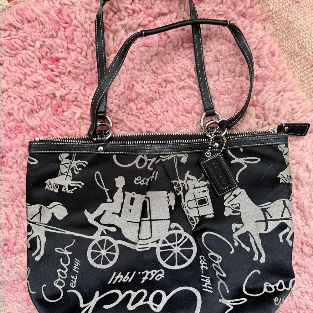 Coach Black and White Shoulder Bag